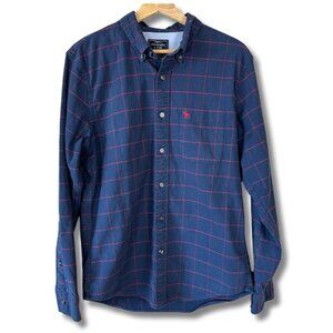 Abercrombie & Fitch Mens Medium Button Down Shirt Casual Preppy Blue Red Plaid